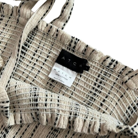 Hatch Maternity Stripe Smocked Jumpsuit Cream Size 1 Small Coastal Beachy Scandi - Picture 4 of 10